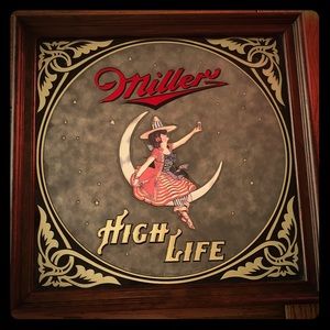Vintage Miller High Life Pub Mirror